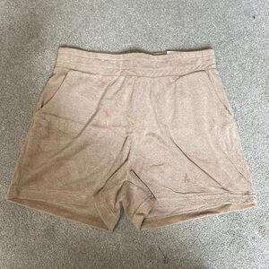 Reflex Tan Terry Cloth High Rise Shorts Size S